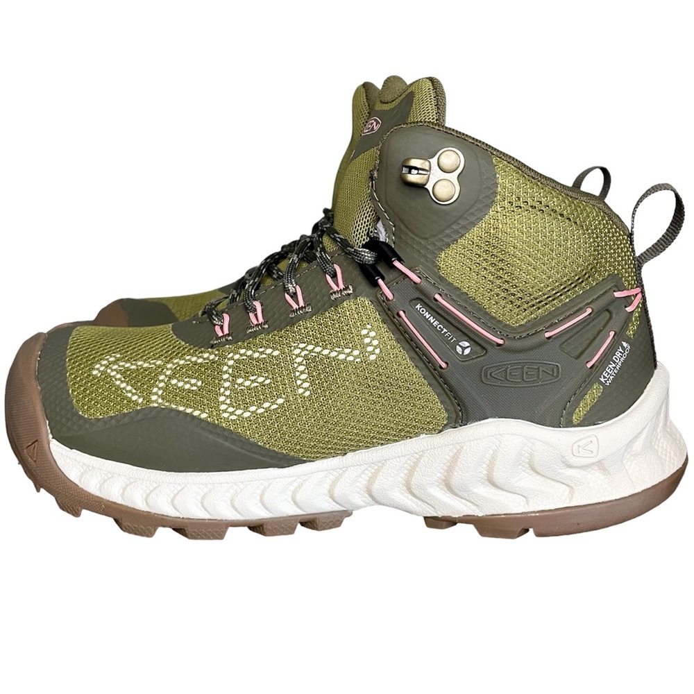 KEEN Women’s NXIS EVO Mid Height Waterproof Hiking Boots Olive Drab/Birch Hike 6